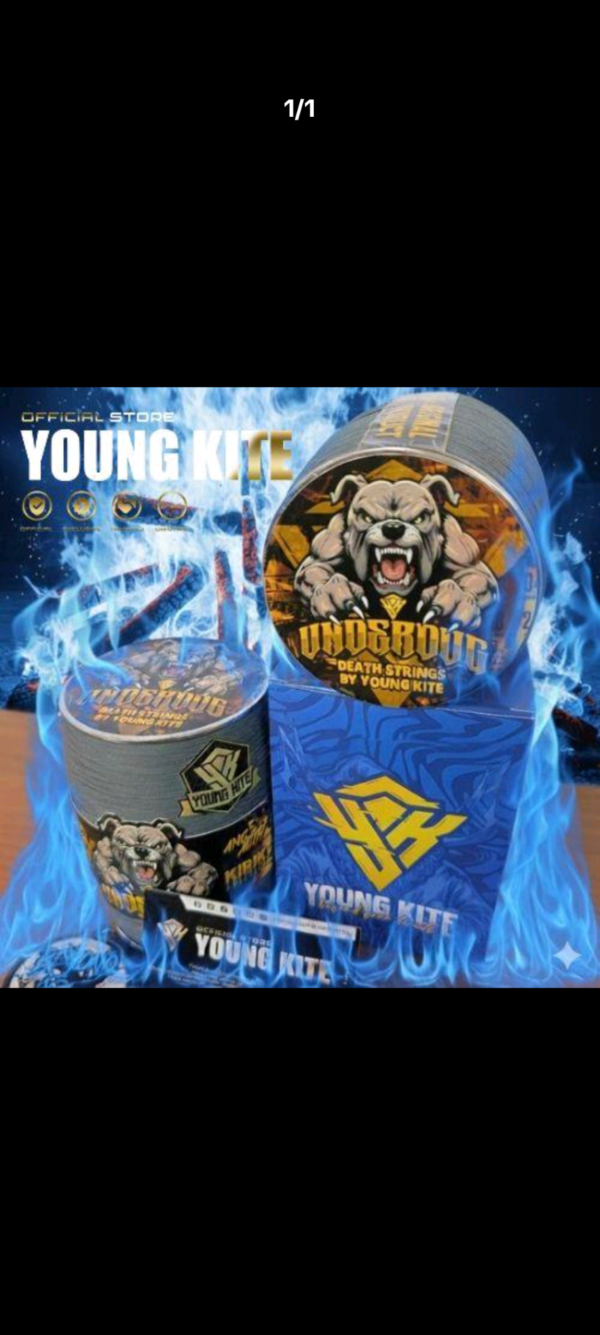 Gelasan UNDERDOG BY Young Kite  6000 Yard Matot 0,23 Spesial Premium Quality Import Bahan Metalic Grey Sangat Kuat